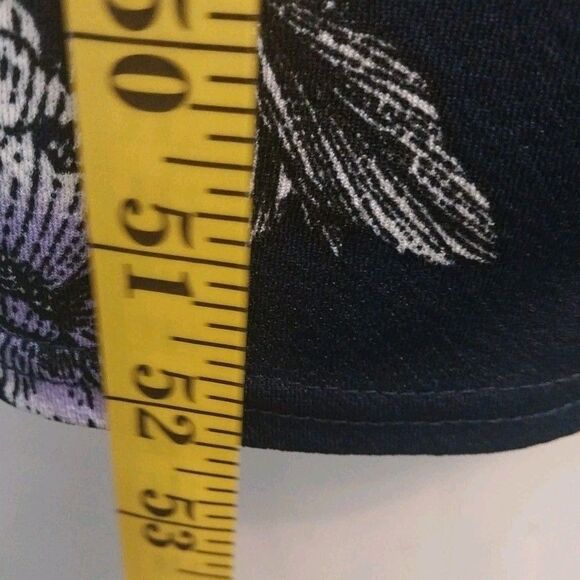 Eye Candy Romper Jumpsuit L Navy Blue Floral Wide Leg Flounce Boho Resortwear - Picture 4 of 8